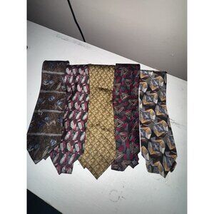 Lot Of 5 Vintage Silk Ties Abstract Artwork Gildas Cambridge Farentino